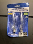 Sunbeam 2 Clear Chandelier Bulbs Candelabra Base 40w 130v Indoor Outdoor. Fixed Price $10.00.