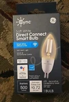 Ge Cync Smart Led Decorative Light Bulb Small Base Soft White: E12 Candelabra. Fixed Price $12.49.