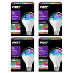 Four 4 Pack - Feit Holiday Disco Led Crystal Bulb Rotating A23 E26 Modes. Fixed Price $37.99.