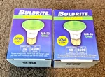 One Pair Bulbrite 683504 Par20 50 Watt Green Light Bulbs H50par20g. Fixed Price $14.99.