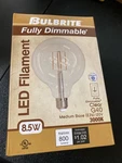 Bulbrite 776879 8.5w G40 Led Bulb, E26 Base, 800 Lumens, 3000k, Cri 90. Fixed Price $16.59.