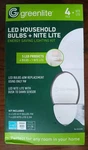 Greenlite 9 Watt Led Household Bulbs (4) & Nite Lite, New. Fixed Price $7.00.