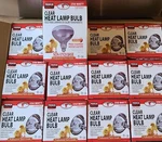 Case Of 12 Little Giant 250 Watt Clear Heat Lamp Bulb Professional Farm Grade. Fixed Price $104.44.