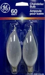 Ge 60ca10/f/pm/2 60w Light Bulb Candelabra Base Bent Tip Incandescent 1pk 2. Fixed Price $11.85.