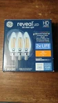 Ge Reveal Hd+ Light 240 Lumen 4 Watt Dimmable Led 3 Bulbs Brand New. Fixed Price $26.50.