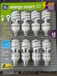 Ge Energy Smart Cfl 13 Watt Replaces 60 Light Bulbs 825 Lumens 8 Pack. Fixed Price $12.00.