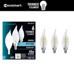 Ecosmart 40-watt Equivalent Dimmable E12 Candelabra 3 Pack B11 Daylight Clear. Fixed Price $9.95.