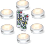 Starxing Puck Lights, Battery Operated Light With Remote Natural White/ White. Fixed Price $20.08.