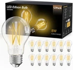 Daybetter 12 Pack A19 Vintage Led Edison Bulbs, 60w Equivalent, Dimmable, High B. Fixed Price $33.79.
