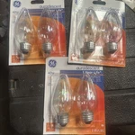 6 - Ge 40 Watt Auradescent Multi-use Bulbs Flame (f15). Fixed Price $19.99.