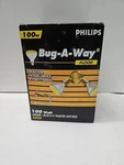 Vintage Philips 100w Bug-a-way Light Flood 2000 Hours Standard. Fixed Price $11.00.