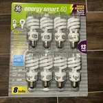 Ge Energy Smart Cfl Spiral 13 Watt Replaces 60 Light Bulbs 8 Pack. Fixed Price $19.99.