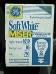 2 Boxes Of 95 Watt Ge Soft White Miser Light Bulbs (4/box). Fixed Price $56.00.
