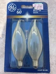 New 2 Ge 60w Satin Bent Tip 120v Chandelier Candelabra Base Light Bulbs 60 W. Fixed Price $7.50.