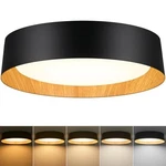 Brighthome 16in Flush Mount Ceiling Light, 3000lm 30w(300w Equiv) - Black Wood. Fixed Price $88.38.