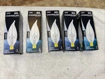 5 New In Box Feit Electric 60w Chandelier Flame Tip Clear Candelabra Base Bulbs. Fixed Price $8.00.