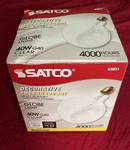 Satco S3011 40 Watt G40 Light Bulbs 2700k 120 Volts New In Box. Fixed Price $14.99.