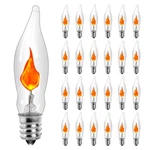 Hobbynors 25-pack Flickering Flame Light Bulbs, E12 Candelabra Orange Glow. Fixed Price $26.05.