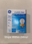 Ge Crystal Clear 60w (uses 43w) A19 Bulbs (2 Bulbs). Fixed Price $18.00.