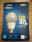 Cree Soft White Led 40w (6w) Dimmable Bulb 2700k/450 Lumens -usa Made. Fixed Price $22.50.