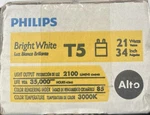 Philips Alto 21-watt 34 In. T5 Fluorescent Tube Bulb , Bright White 3000k. Fixed Price $69.00.