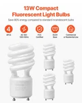 4-pack Cfl Light Bulbs, 13w Compact Fluorescent Spiral Bulbs With 2700k Warm Lig. Fixed Price $31.49.