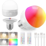 Scopow Rechargeable Light Bulb With Remote - 8w 600lm E26 Dimmable. Fixed Price $33.99.