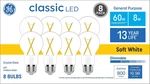 60 Watt Eq A19 Classic Crystal Clear Soft White Medium Base (e-26) Dimmable L.... Fixed Price $18.95.