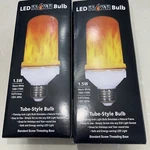 2 Ez Illuminations Led Flame Light Bulb Tube Style Domed Top Flaming Fire 1.5w. Fixed Price $9.99.