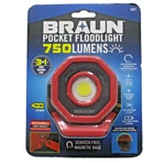 Braun Pocket Floodlight Rechargeable 750 Lumens Magnetic Led Light. Fixed Price $38.00.