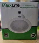 Case Of 12 - Maxlite Led 4" Residential Retrofit Dimmable. Fixed Price $19.99.