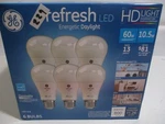 Ge Refresh Hd Led Dimmable 800 Lumens Light Bulbs 60w 10w - 6 New Save On+. Fixed Price $16.98.