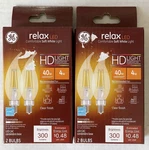 Ge Relax Led Soft White 40w 4w 300 Lumens Clear Finish Dimmable Lot Of 2 Packs. Fixed Price $19.95.