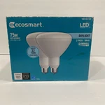 Ecosmart 75-watt Replacement Br40 Dimmable Led Light Bulb Daylight (2-pack). Fixed Price $17.09.