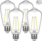 New Sigalux 4 Pack Edison Bulbs E26 Led Bulb St58 Filament Clear Non-dimmable. Fixed Price $18.95.