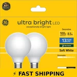 Ge G25 Ultra Bright Led Bulbs, Soft White, 2pk. Fixed Price $32.99.
