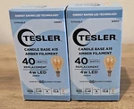 Tesler Amber Filament Led Light Bulb Candle Base A15 40w 4w New 2 Bulbs. Fixed Price $13.95.