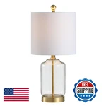 Jonathan Y Jyl1033a 19.5 Modern Glam Clear Glass Table Lamp Brass Gold Bedside. Fixed Price $76.88.