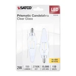 Satco S12140 - 2w Prismatic Hx11 Led Light Bulbs Clear (2, 6 Or 12 Pack). Fixed Price $24.99.