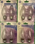 8-ge 25 Watt Multi-use Bulbs Flame (f15) Specialty Bulb,crystal Clear,med. Base. Fixed Price $39.99.