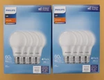 Two - Philips Led Soft White Light 60w, 10w Brightness 800 Lumens 4pk. Fixed Price $25.00.