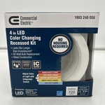 Commerce Electr 4" Deep Baffle Color Selectable Canless Led Recessed Kit. Fixed Price $18.00.