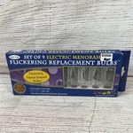 Flicker Flame Bulbs Christmas Replacement 120v Candelabra Base 9 Pack New. Fixed Price $19.00.