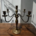 Vintage 14" Heavy Solid Brass 5-light Candelabra 4 Rotating Swivel Arm Colonial. Fixed Price $99.99.