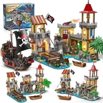 Pirate Castle Building Set With Light, 3 Modes Big Pirates Ship Bay .... Fixed Price $87.86.