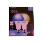 Merkury Innovations A21 Smart Wifi Led Bulbs Color+white 2 Pack. Open Box.. Fixed Price $10.00.