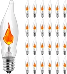 Hobbynors 25-pack Flickering Flame Light Bulbs, E12 Candelabra Orange Glow. Fixed Price $29.99.