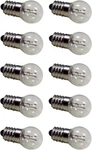 Pack Of 10 E10 Miniature Screw Base Light Bulbs, 6.3v / 0.5a, 6 Volt Miniatur.... Fixed Price $13.99.