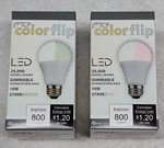 2 Pack Tcp Color Flip 27k 10w Led Lights Bulbs Dimmable Changing 1 Red & Green. Fixed Price $24.99.