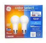 Ge Color Select Led Easy Switching Indoor Light Bulbs, A19, Relax Or. Fixed Price $10.77.